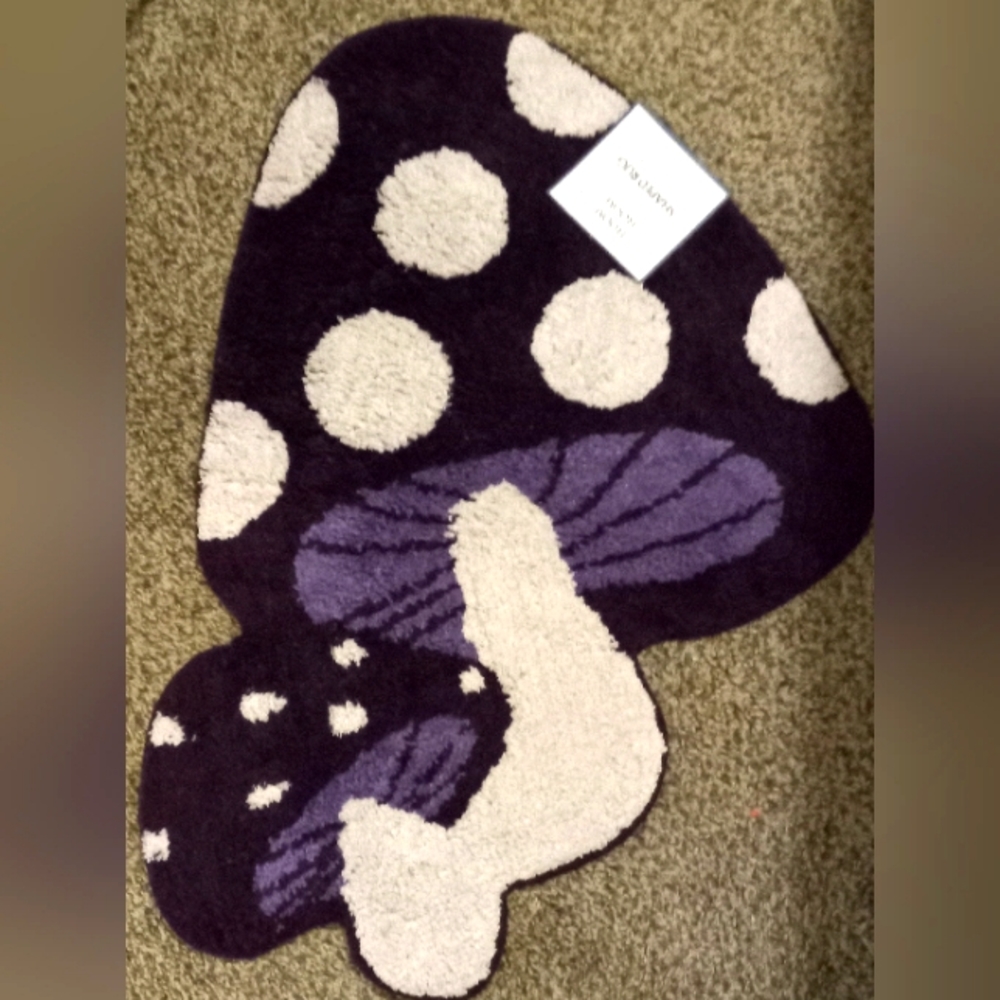 Cutest Dark Purple Mushroom 🍄 Rug (Discontinued!)